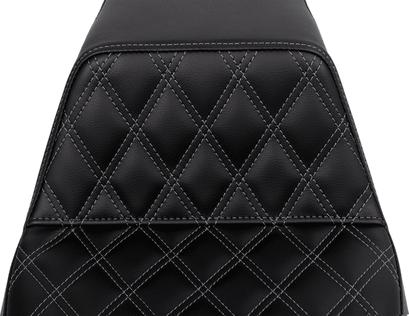 SADDLEMEN 0801-1572 Step-Up Seat - Front Lattice Stitch - Dark Gray Stitch - FLH/FLT '08-'23 — image 3 of 3