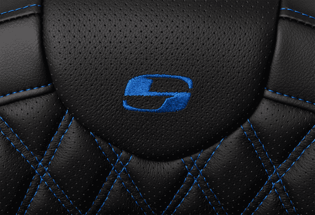 SADDLEMEN 0801-1605 Roadsofa™ Seat - with Backrest - Blue Stitch - FL '08-'23 — image 5 of 5