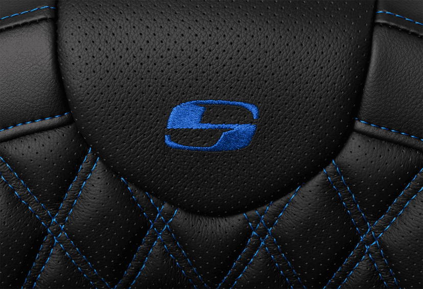 SADDLEMEN 0801-1605 Roadsofa™ Seat - with Backrest - Blue Stitch - FL '08-'23 — image 5 of 5