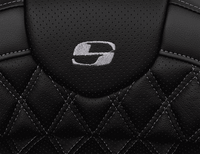 SADDLEMEN 0801-1607 Roadsofa™ Seat - with Backrest - Dark Gray Stitch - FL '08-'23 — image 3 of 5