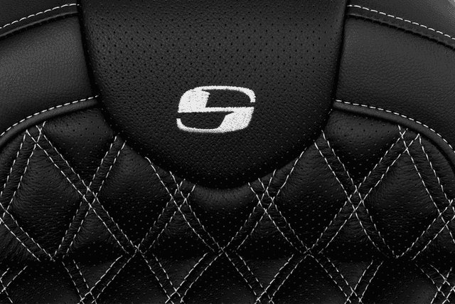 SADDLEMEN 0801-1610 Roadsofa™ Seat - with Backrest - Silver Stitch - FL '08-'23 — image 5 of 5