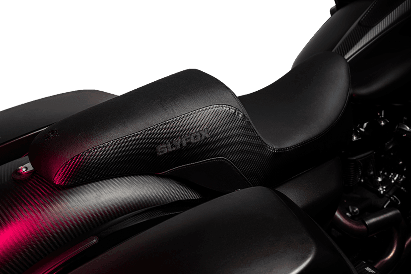 SLYFOX 0801-1614 Drifter Seat - Black Logo - Smooth Vinyl - Carbon Fiber - FL '08-'23 — image 2 of 7