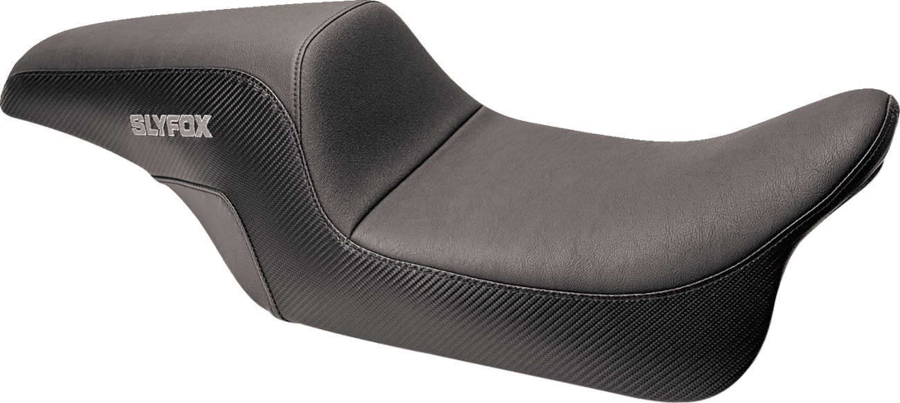 SLYFOX 0801-1615 Drifter Seat - Gray Logo - Smooth Vinyl - Carbon Fiber - FL '08-'23