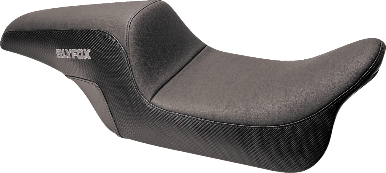 SLYFOX 0801-1615 Drifter Seat - Gray Logo - Smooth Vinyl - Carbon Fiber - FL '08-'23