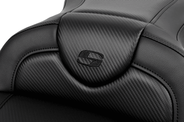 SADDLEMEN 0801-1616 Roadsofa™ Seat - without Backrest - Carbon Fiber - Black Stitch - 'FL '08-'19 — image 3 of 3
