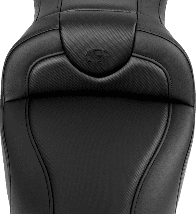 SADDLEMEN 0801-1616 Roadsofa™ Seat - without Backrest - Carbon Fiber - Black Stitch - 'FL '08-'19 — image 2 of 3