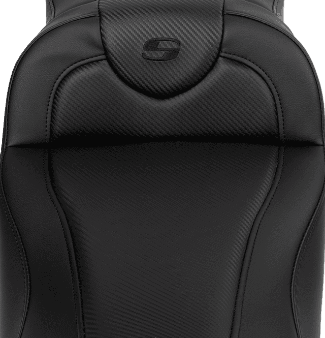 SADDLEMEN 0801-1626 Roadsofa™ Extended Reach Seat - Carbon Fiber - Black Stitch - Backrest - FL '08-'24 — image 4 of 6