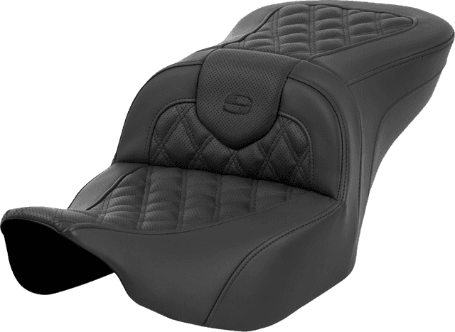 SADDLEMEN 0801-1627 Roadsofa™ Seat - without Backrest - Lattice Stitch - Black - FL '23-'24