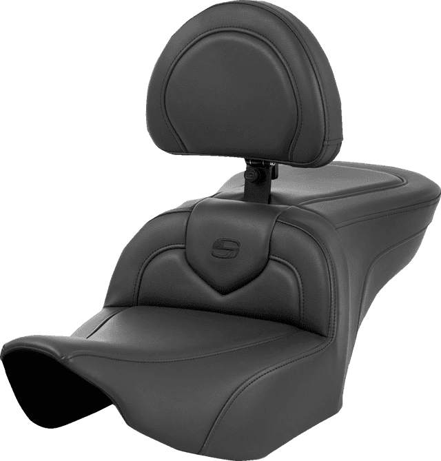 SADDLEMEN 0801-1636 Roadsofa™ Seat - with Backrest - Black Stitching - FL '23-'24