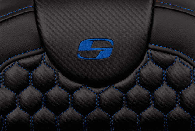 SADDLEMEN 0801-1648 RoadSofa™ Seat - Honeycomb - Blue Stitch - Extended Reach - without Backrest - FLH/FLT '08-'24 — image 3 of 4