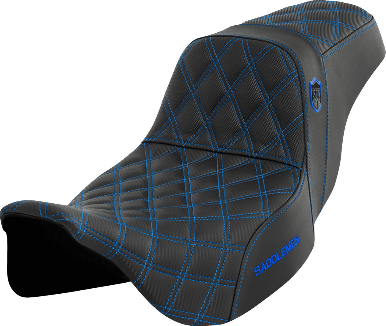 SADDLEMEN 0801-1655 Pro Series SDC Performance Seat - w/o Backrest - Blue Stitch - FLH/FLT '08-'23