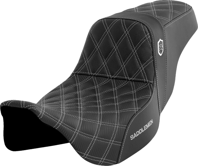SADDLEMEN 0801-1660 Pro Series SDC Performance Seat - w/o Backrest - Silver Stitch - FLH/FLT '08-'23