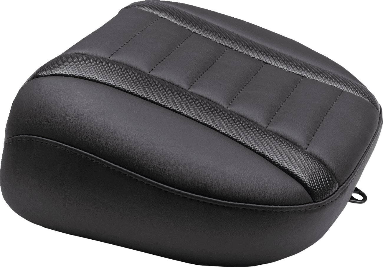 MUSTANG 0801-1676 Deluxe Touring Passenger Seat - Black Stitch - Carbon Fiber Inlay - FLH/FLT '23-'24