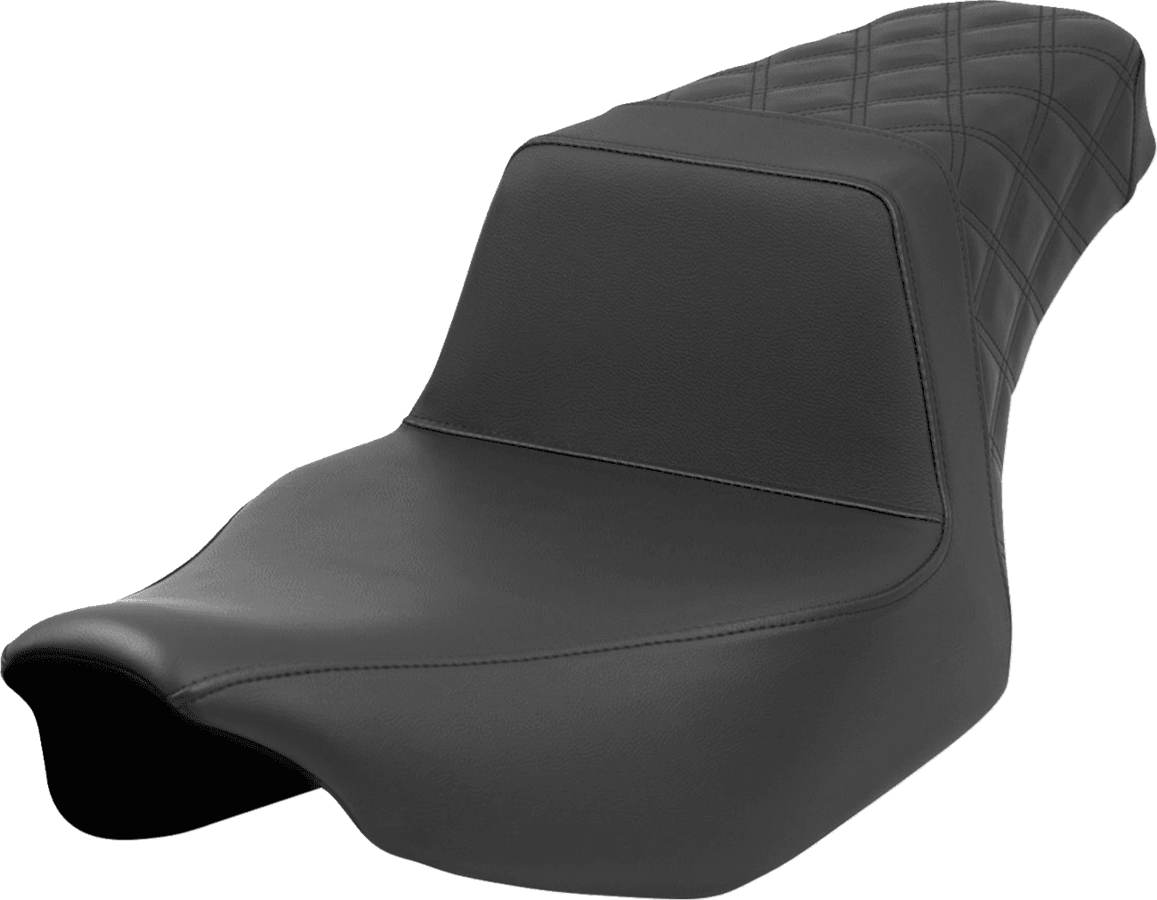 SADDLEMEN 0801-1682 Step-Up Seat - Rear Lattice Stitch - Black - FL '23-'24