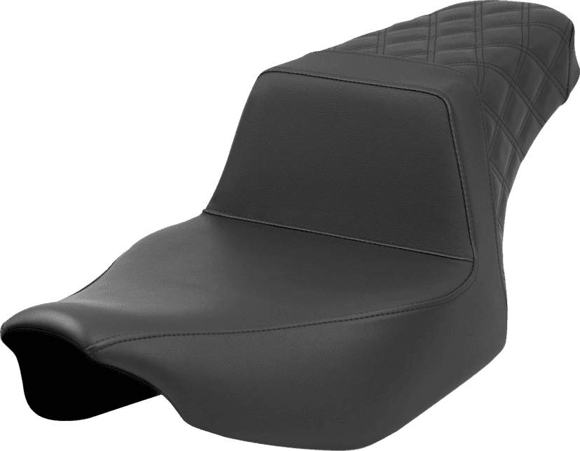 SADDLEMEN 0801-1688 Step-Up Seat - Rear Lattice Stitch - Black - Extended Reach - FL '23-'24 — image 1 of 2