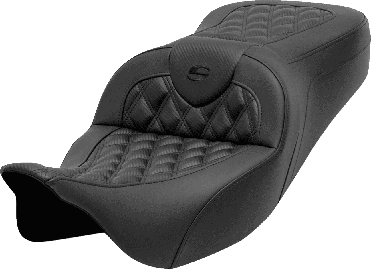 SADDLEMEN 0801-1692 Roadsofa™ Seat - without Backrest - Lattice Stitch - Carbon Fiber - FL '08-'23