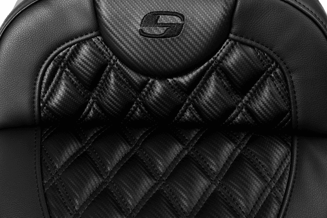 SADDLEMEN 0801-1697 Roadsofa™ Extended Reach Seat - without Backrest - Lattice Stitch - Carbon Fiber - FL '08-'23 — image 2 of 4