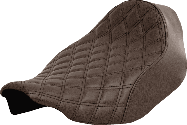 SADDLEMEN 0801-1703 Renegade™ Solo Seat - Lattice Stitched - Brown - FLT/FLH '23-'24