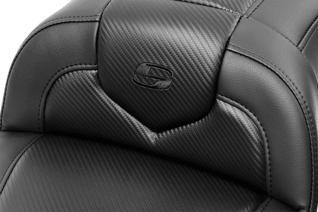 SADDLEMEN 0801-1738 RoadSofa™ Seat - Carbon Fiber - with Backrest - FLTR/FLHX '23-'24 — image 3 of 6