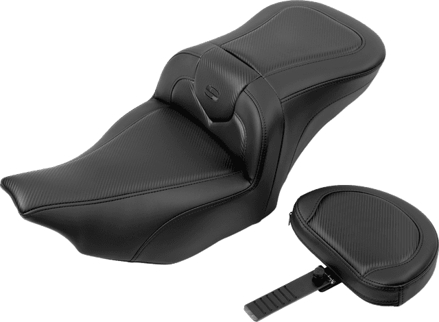 SADDLEMEN 0801-1738 RoadSofa™ Seat - Carbon Fiber - with Backrest - FLTR/FLHX '23-'24 — image 5 of 6