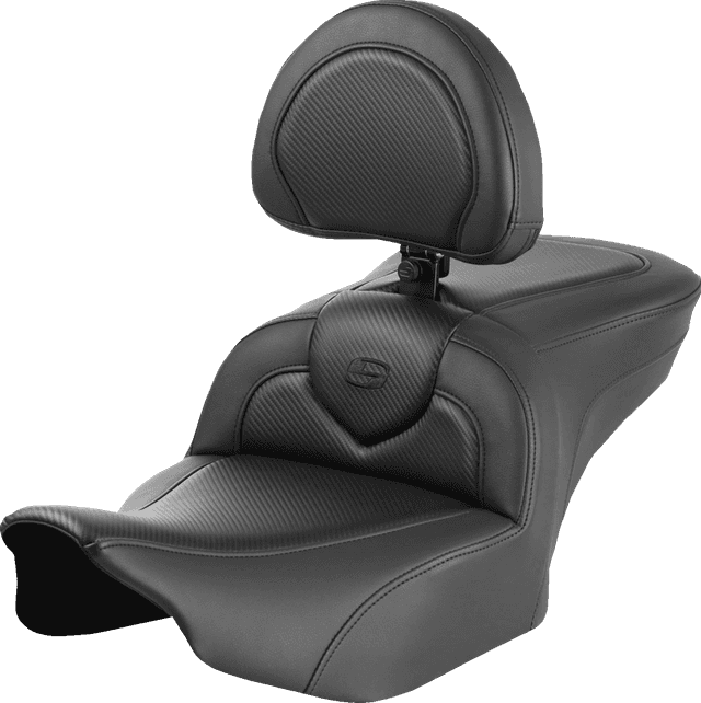 SADDLEMEN 0801-1738 RoadSofa™ Seat - Carbon Fiber - with Backrest - FLTR/FLHX '23-'24 — image 1 of 6