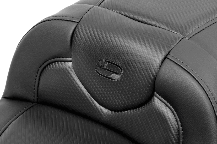 SADDLEMEN 0801-1740 Roadsofa™ Extended Reach Seat - with Backrest - Carbon Fiber - FLTR/FLHX '23-'24 — image 6 of 7