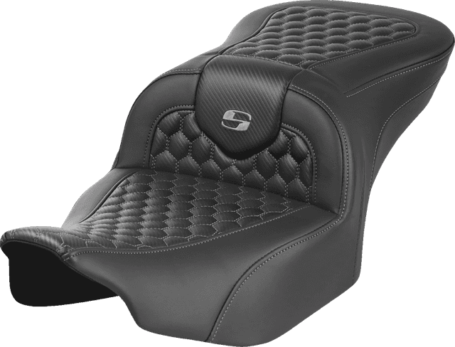 SADDLEMEN 0801-1743 Roadsofa™ Seat - without Backrest - Honeycomb - Gray Stitch - FLTR/FLHX '23-'24