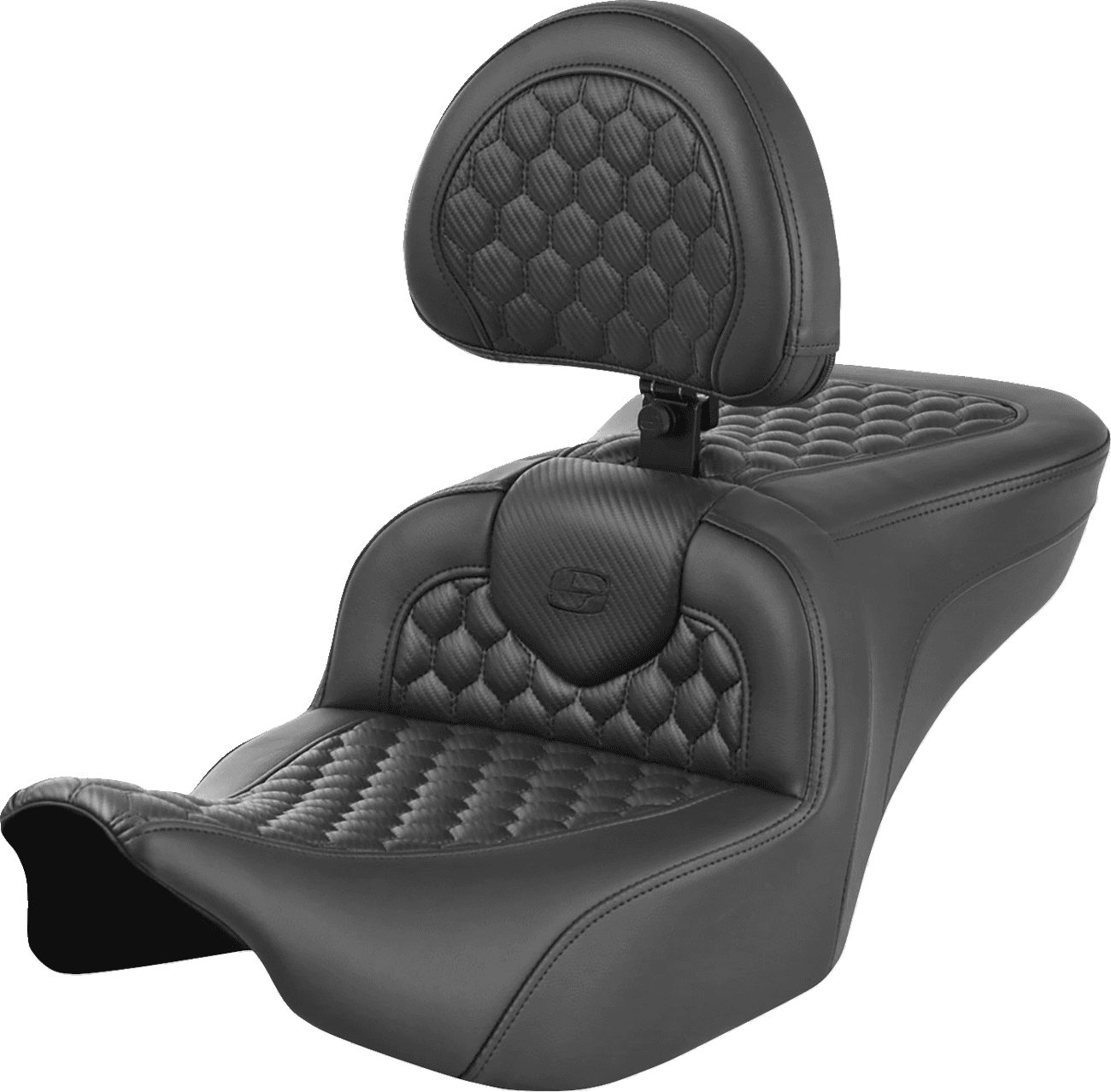 SADDLEMEN 0801-1748 Roadsofa™ Seat - with Backrest - Honeycomb - FLTR/FLHX '23-'24