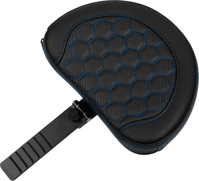 SADDLEMEN 0801-1763 Roadsofa™ Extended Reach Seat - with Backrest - Honeycomb - Blue Stitch - FLTR/FLHX '23-'24 — image 3 of 6