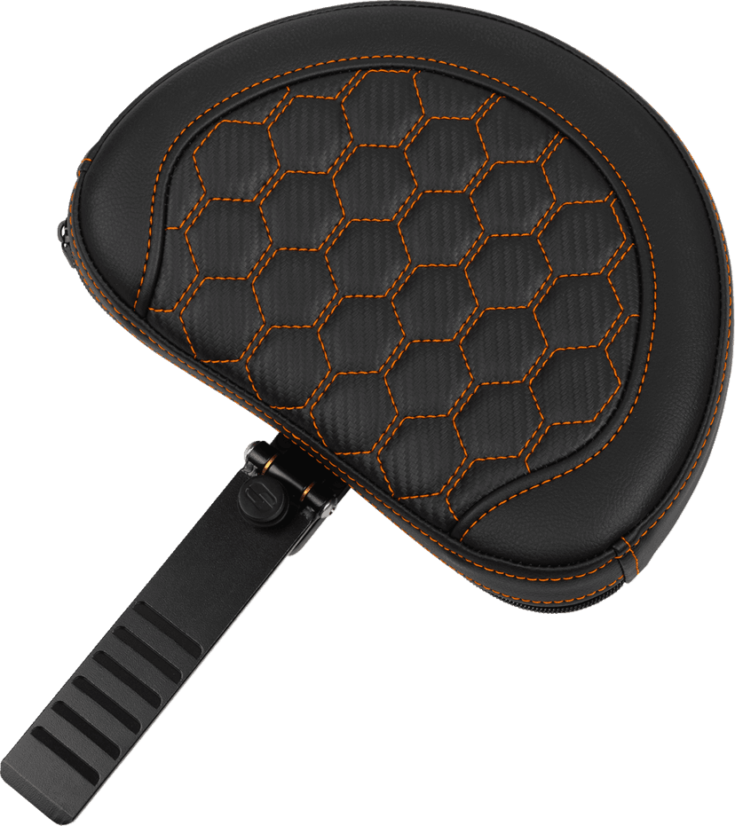 SADDLEMEN 0801-1765 Roadsofa™ Extended Reach Seat - with Backrest - Honeycomb - Orange Stitch - FLTR/FLHX '23-'24 — image 3 of 6