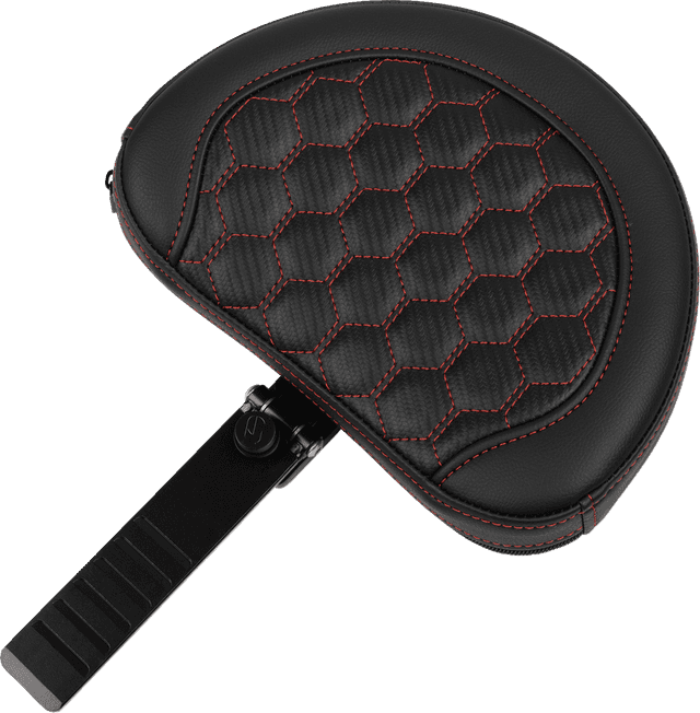 SADDLEMEN 0801-1766 Roadsofa™ Extended Reach Seat - with Backrest - Honeycomb - Red Stitch - FLTR/FLHX '23-'24 — image 3 of 6