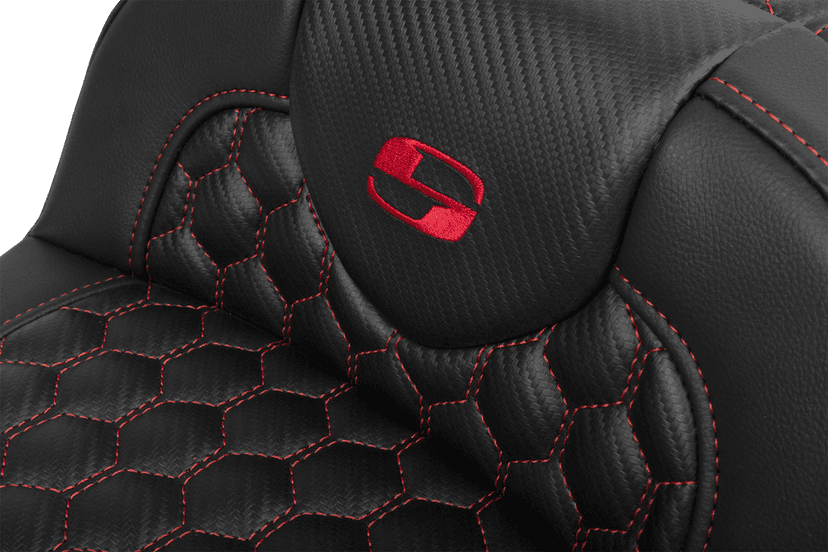 SADDLEMEN 0801-1766 Roadsofa™ Extended Reach Seat - with Backrest - Honeycomb - Red Stitch - FLTR/FLHX '23-'24 — image 4 of 6