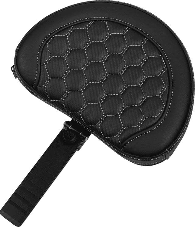 SADDLEMEN 0801-1767 Roadsofa™ Extended Reach Seat - with Backrest - Honeycomb - Silver Stitch - FLTR/FLHX '23-'24 — image 2 of 5