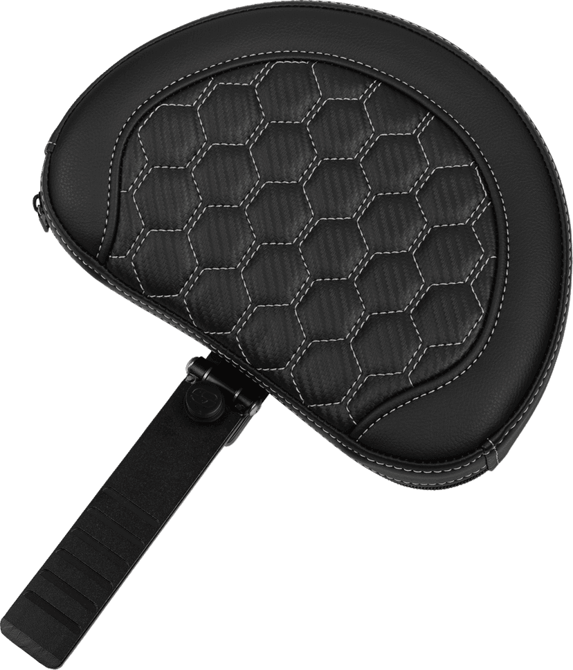 SADDLEMEN 0801-1767 Roadsofa™ Extended Reach Seat - with Backrest - Honeycomb - Silver Stitch - FLTR/FLHX '23-'24 — image 2 of 5