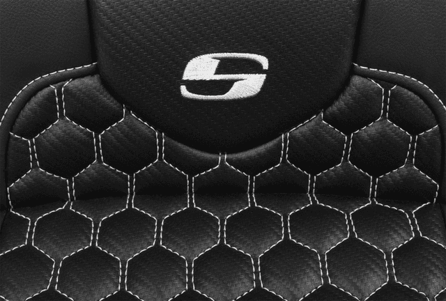 SADDLEMEN 0801-1768 Roadsofa™ Extended Reach Seat - with Backrest - Honeycomb - White Stitch - FLTR/FLHX '23-'24 — image 5 of 6