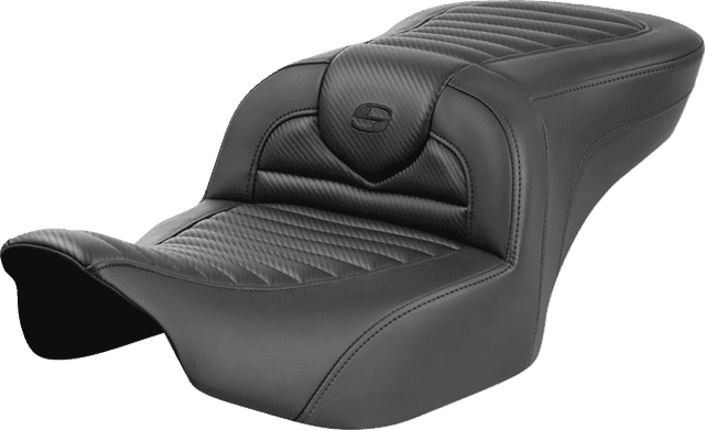 SADDLEMEN 0801-1773 Roadsofa™ Seat - without Backrest - Tuck-n-Roll - Carbon Fiber - FLTR/FLHX '23-'24