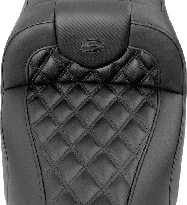 SADDLEMEN 0801-1779 RoadSofa™ Seat - without Backrest - Carbon Fiber - Lattice Stitch - FLTR/FLHX '23-'24 — image 3 of 3