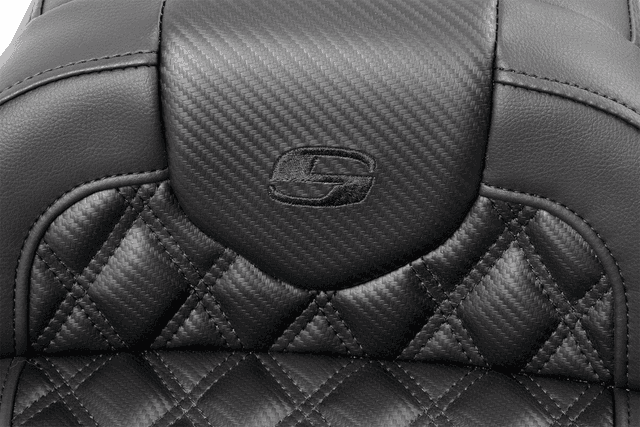 SADDLEMEN 0801-1779 RoadSofa™ Seat - without Backrest - Carbon Fiber - Lattice Stitch - FLTR/FLHX '23-'24 — image 2 of 3