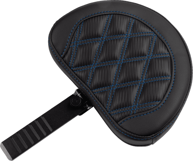 SADDLEMEN 0801-1787 RoadSofa™ Seat - with Backrest - Carbon Fiber - Lattice Stitch - Blue Stitch - FLTR/FLHX '23-'24 — image 4 of 6
