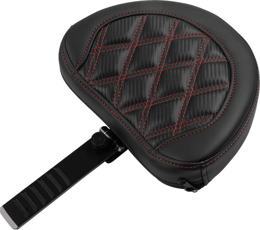 SADDLEMEN 0801-1790 RoadSofa™ Seat - with Backrest - Carbon Fiber - Lattice Stitch - Red Stitch - FLTR/FLHX '23-'24 — image 4 of 6