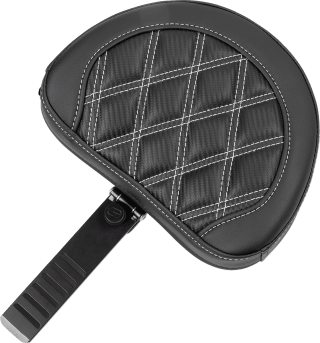 SADDLEMEN 0801-1791 RoadSofa™ Seat - with Backrest - Carbon Fiber - Lattice Stitch - Silver Stitch - FLTR/FLHX '23-'24 — image 2 of 6
