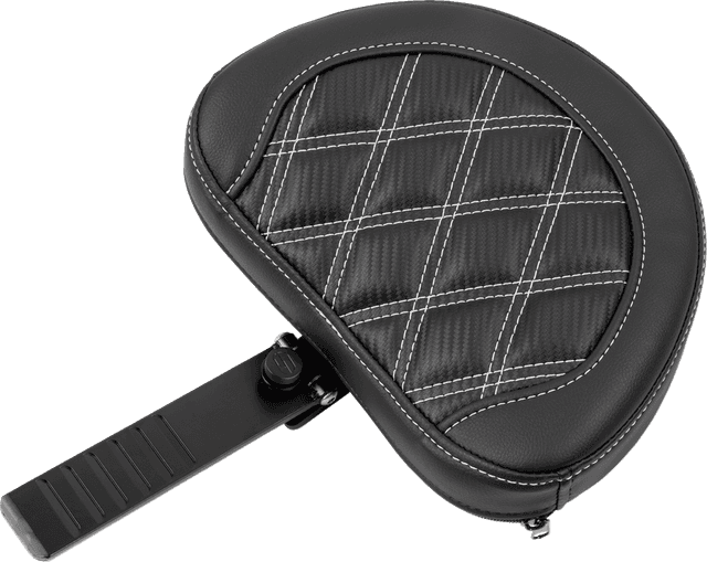 SADDLEMEN 0801-1792 RoadSofa™ Seat - with Backrest - Carbon Fiber - Lattice Stitch - White Stitch - FLTR/FLHX '23-'24 — image 6 of 6