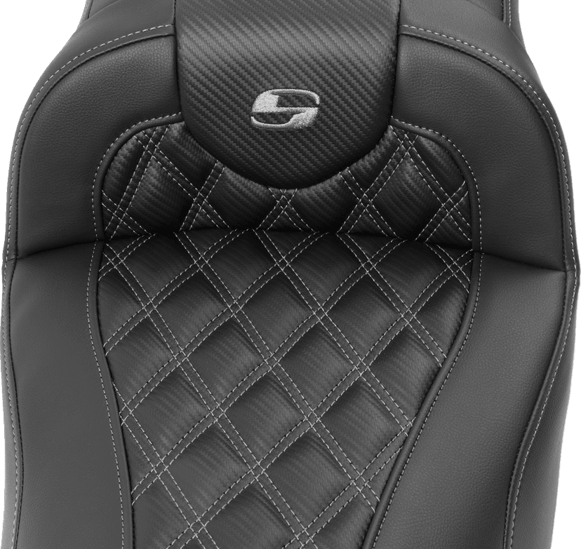 SADDLEMEN 0801-1795 Roadsofa™ Extended Reach Seat - without Backrest - Lattice Stitch - Dark Gray Stitch - FL/FX '23-'24 — image 4 of 4