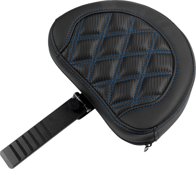 SADDLEMEN 0801-1802 Roadsofa™ Extended Reach Seat - with Backrest - Lattice Stitch - Blue Stitch - FLTR/FLHX '23-'24 — image 4 of 7