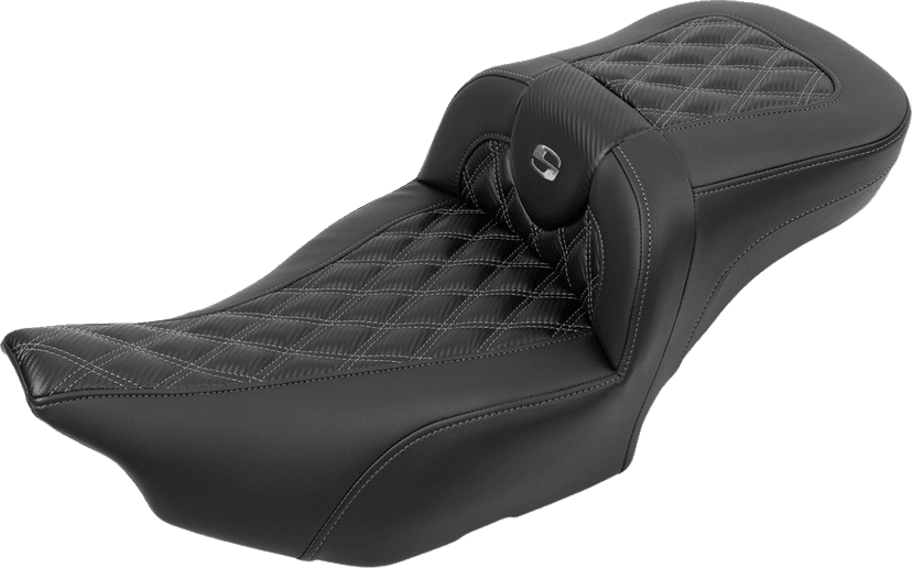 SADDLEMEN 0801-1803 Roadsofa™ Extended Reach Seat - without Backrest - Lattice Stitch - Gray Stitch - FLTR/FLHX '23-'24 — image 3 of 7