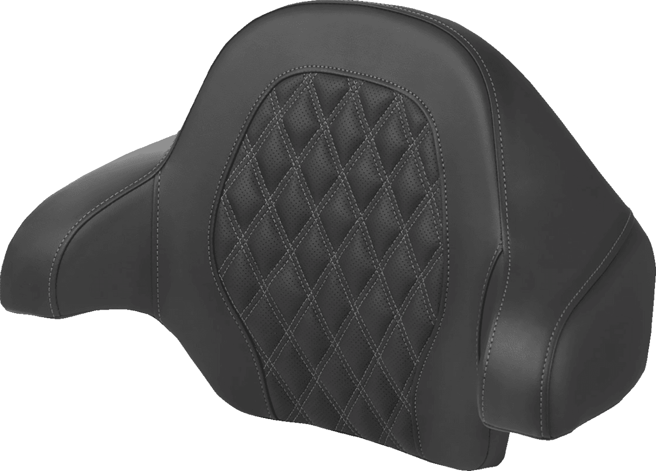 SADDLEMEN 0801-1810 Tour-Pak® Backrest Pad - Lattice Stitch - Dark Gray Stitch - FL '14-'24