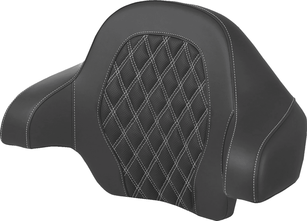 SADDLEMEN 0801-1814 Tour-Pak® Backrest Pad - Lattice Stitch - White Stitch - FL '14-'24