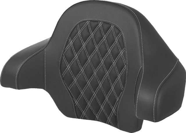 SADDLEMEN 0801-1814 Tour-Pak® Backrest Pad - Lattice Stitch - White Stitch - FL '14-'24