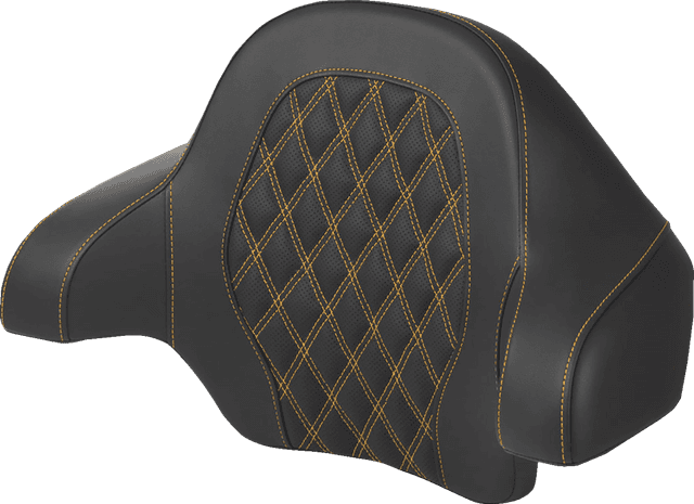 SADDLEMEN 0801-1815 Tour-Pak® Backrest Pad - Lattice Stitch - Gold Stitch - FL '14-'24