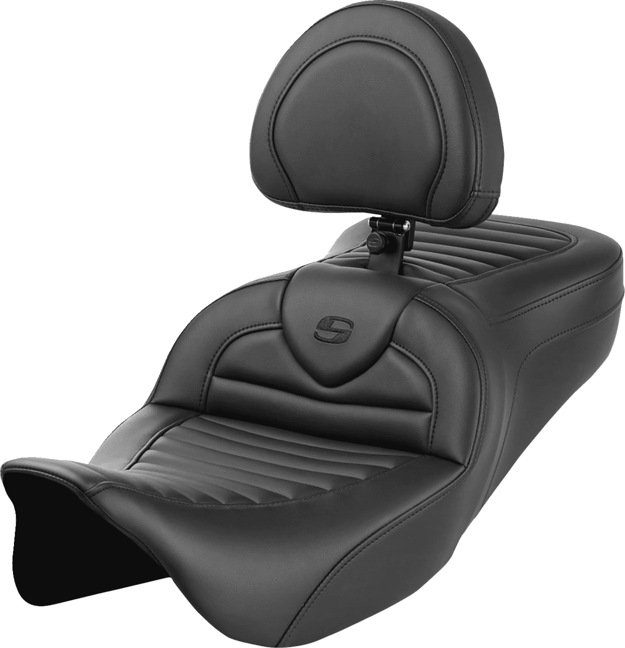 SADDLEMEN 0801-1821 Roadsofa™ Seat - with Backrest - Tuck-n-Roll - FL '08-'23
